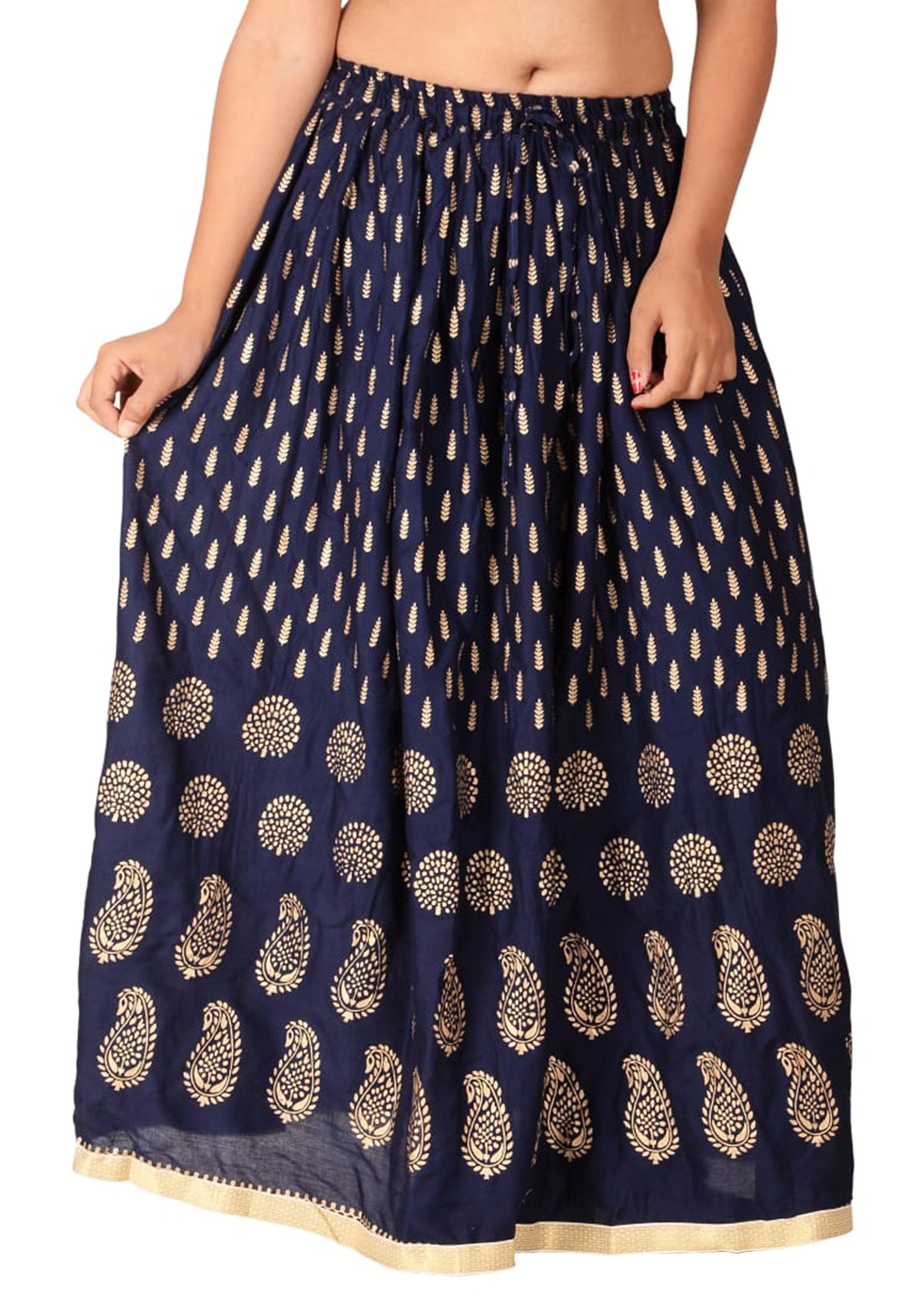 Navy blue ethnic skirt best sale