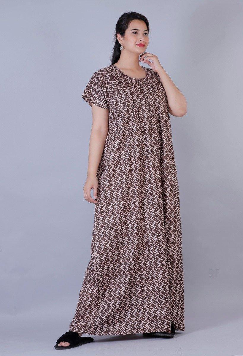 Women's Premium Cotton Symmetric Printed Night Gown – Designer mart