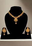 Matte Gold With Semi Precious Stones Necklace set